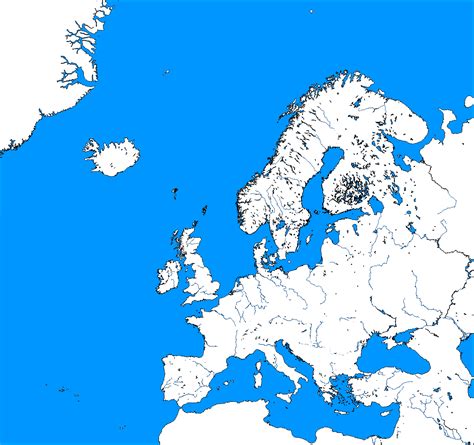 detailed map of europe blank