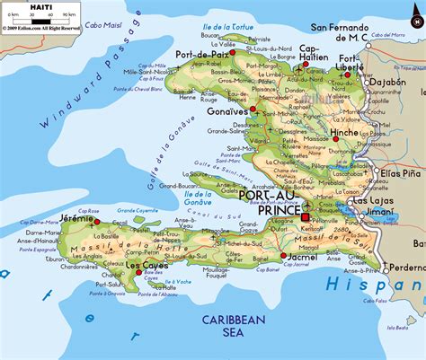 detailed map of haiti