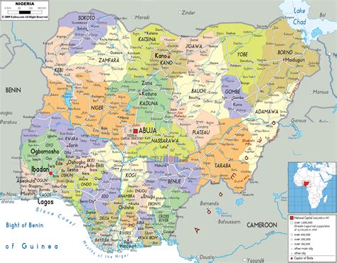 detailed map of nigeria