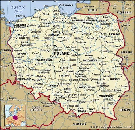 detailed map of poland today