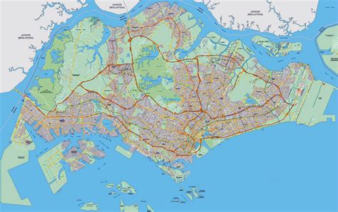 detailed map of singapore