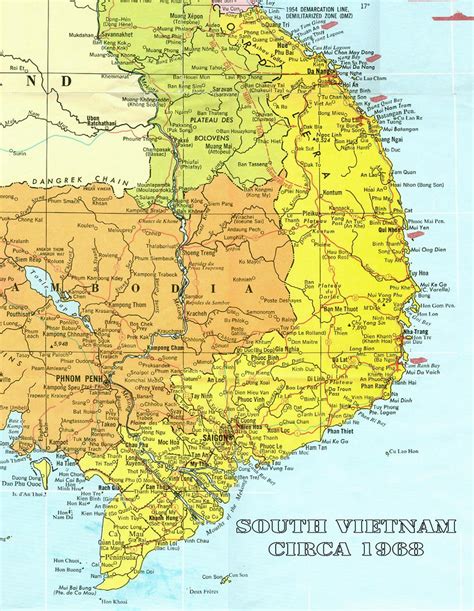 detailed map of vietnam 1968