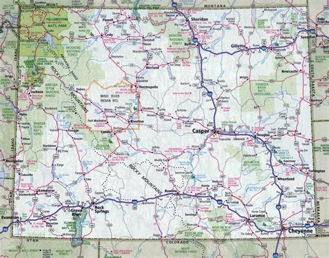 detailed map of wyoming