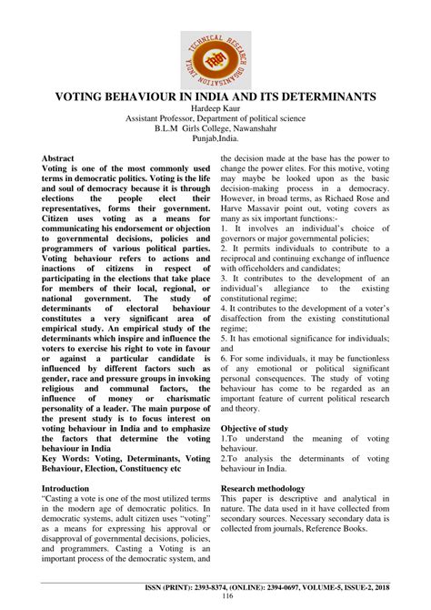 About Determinants Of Voting Behaviour 2023