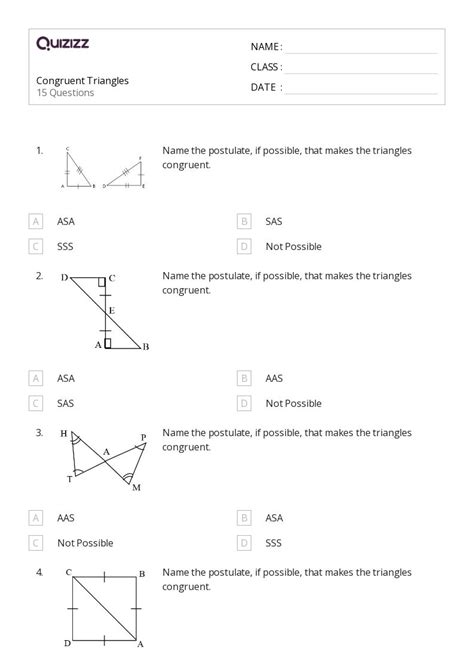 Determine If The Two Triangles Are Congruent Quizizz