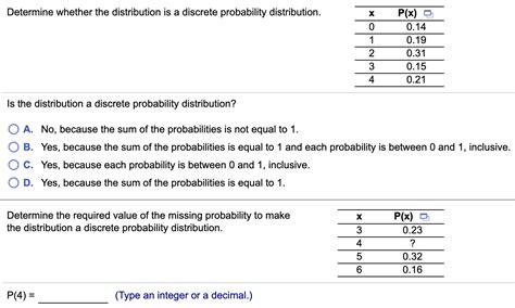 determine whether the distribution is a discrete probability distribution