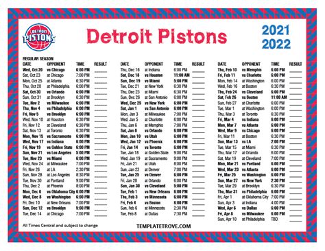 detroit pistons schedule 2021 website