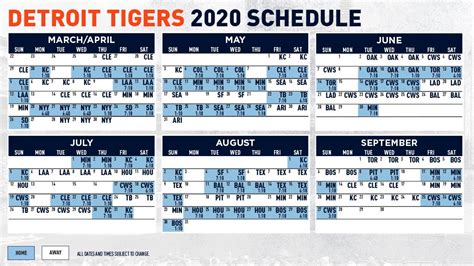 detroit tigers printable 2020 schedule