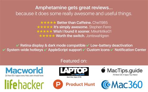 Apple Backtracks After Popular Mac App 'Amphetamine' Threatened With