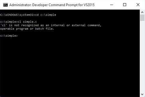 developer command prompt for vs2015