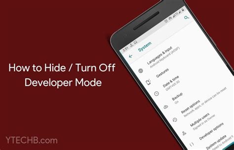 developer mode android turn off camera