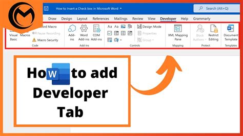 How to Add the Developer Tab to the Ribbon in Word 11 Steps