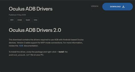 developer.oculus.com adb drivers