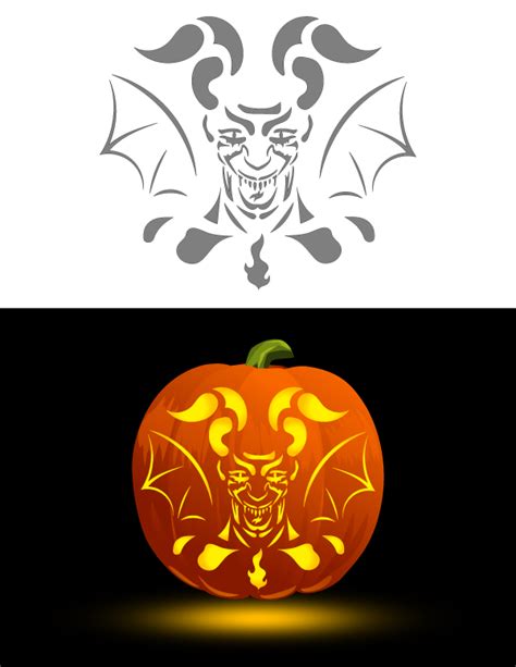 Devil Pumpkin Stencils Printable