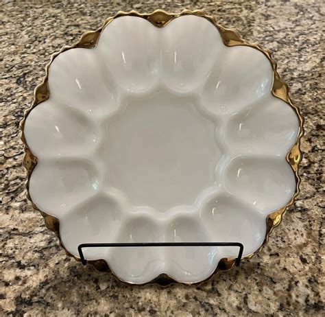 Deviled Egg Plate With Gold Trim
