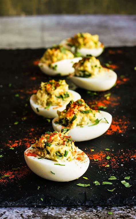 Deviled Eggs With Crabmeat And Cayenne