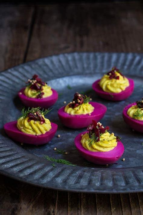 Deviled Eggs With Pickled Beets
