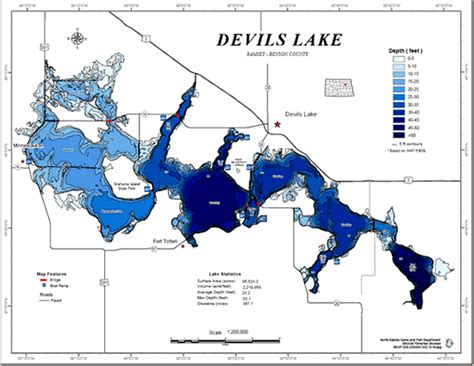 Devils Lake Nd Depth Map