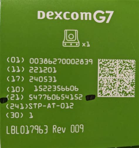dexcom g7 sensor lot number