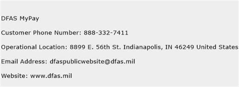 dfas address and phone number