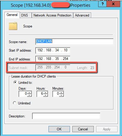 dhcp import single scope from full export