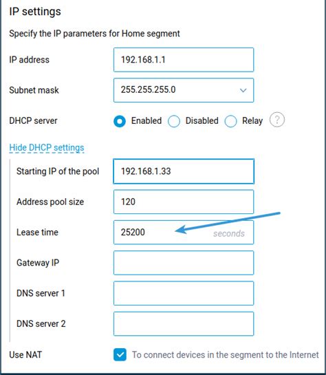 dhcp lease time for home network