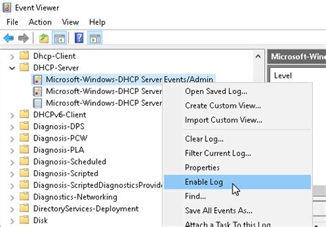 dhcp logs on windows server