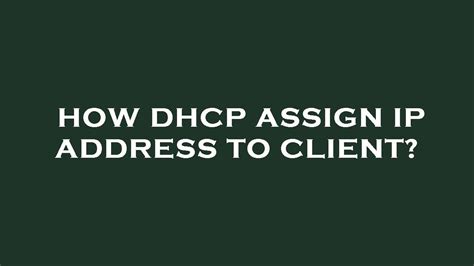 dhcp not assigning ip address to clients