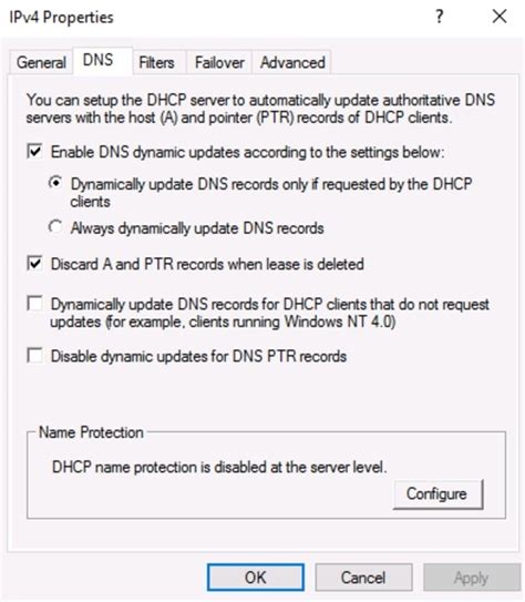 dhcp server configuration file