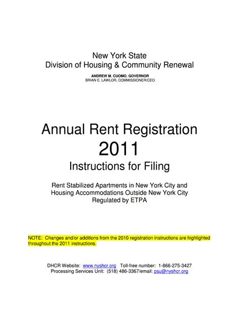 dhcr annual rent registration