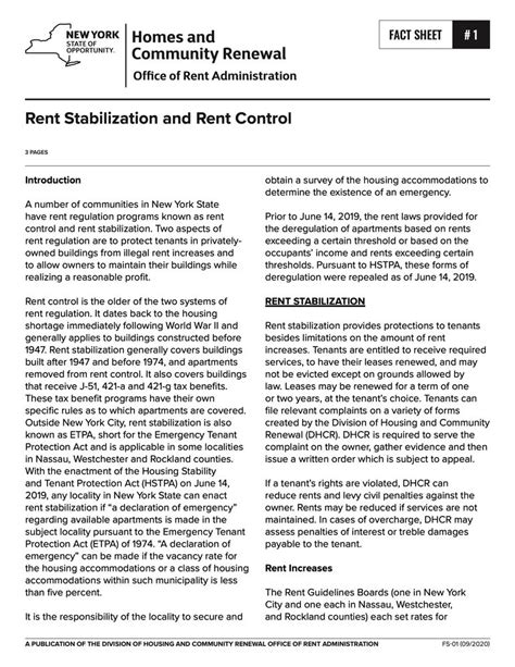 dhcr fact sheet #40 preferential rent