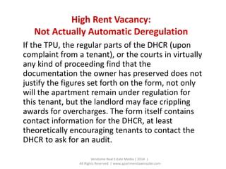 dhcr high rent deregulation