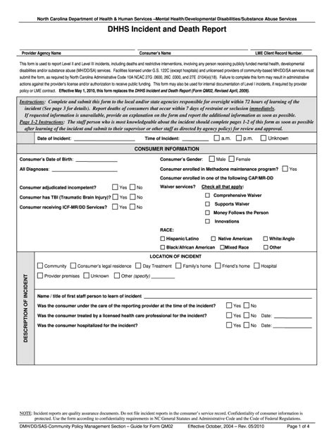 dhhs incident report form