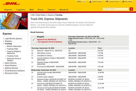 dhl global shipping tracking