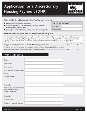 dhp application form online