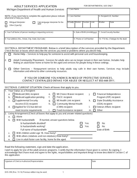 Dhs Forms Michigan