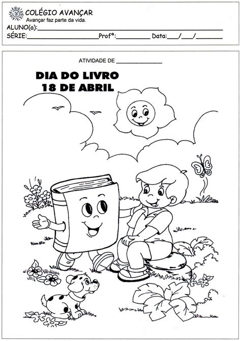 dia nacional do livro infantil para colorir
