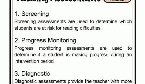 Diagnostic Assessment Examples For Reading 4 Types Of s Literacy Intervention