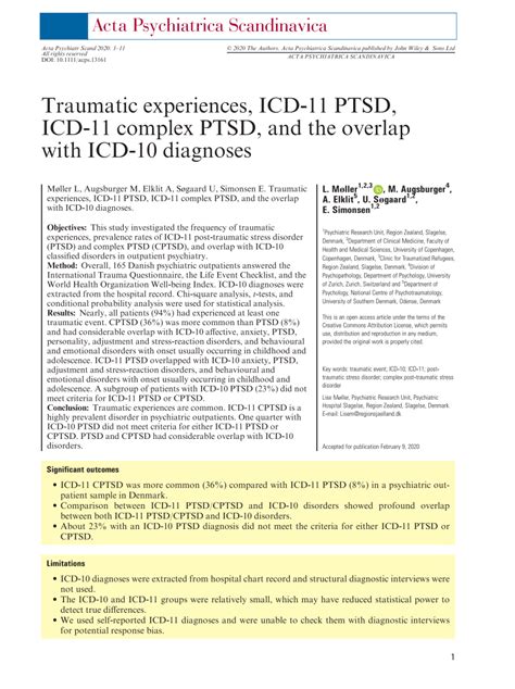 diagnostic code for complex ptsd