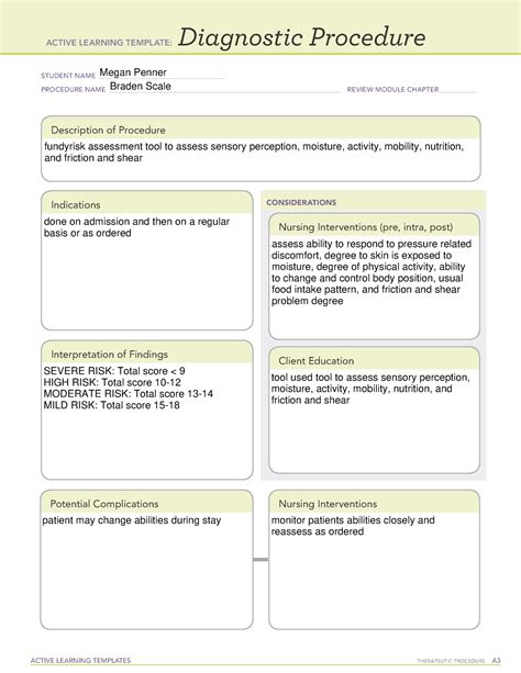 diagnostic procedure active learning template