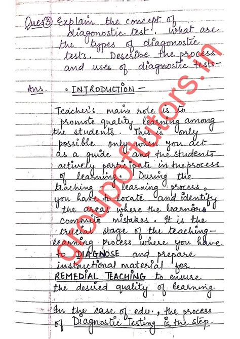 Awasome Diagnostic Test B Ed Notes