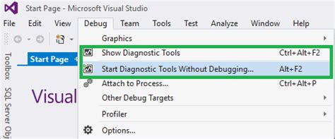 Diagnostic Tools Visual Studio Code