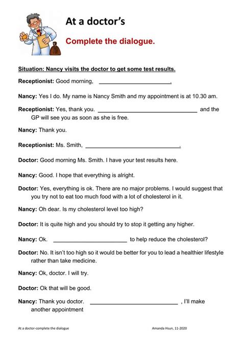 dialogue writing exercises with answers