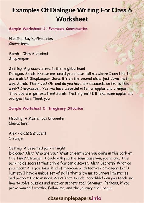 dialogue writing for class 6 with answers pdf