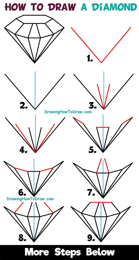 How to Draw a Diamond Step by Step Diamond Drawing