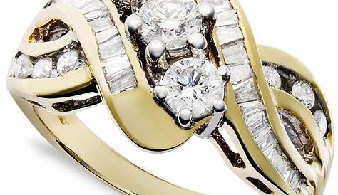 Diamond Fashion Rings 10k Yellow Gold 1 Ctw Ring Size 7