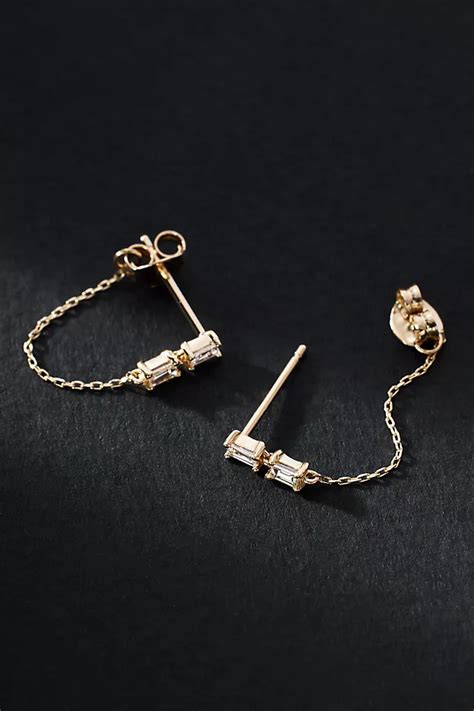 Diamond Chain Loop Earrings