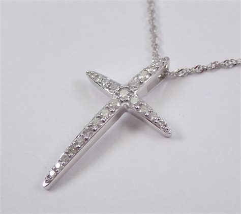 diamond cross pendant white gold