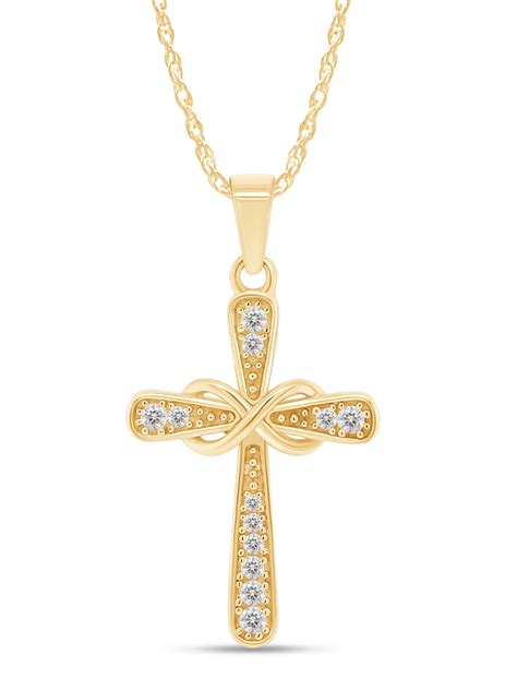 Diamond Infinity Cross Pendant Necklace