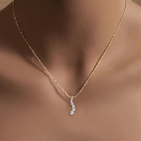 diamond journey necklace gold